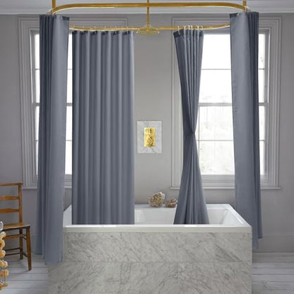 Nasitos Fabric Shower Curtain Liners with Magnets 2 Pack 70X72 Inch White