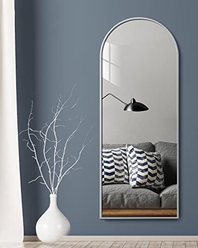 Dewfig Mirror Full Length, 64"X21" Arched Floor Mirror, White
