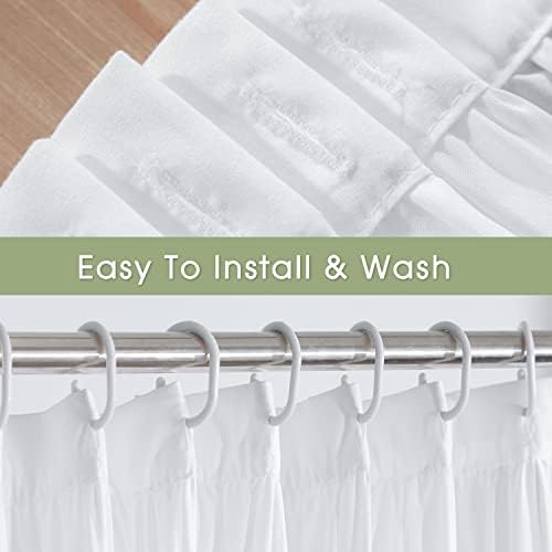 Homechoice Decor Ruffle Shower Curtain 60" x 72" White, Stall Size