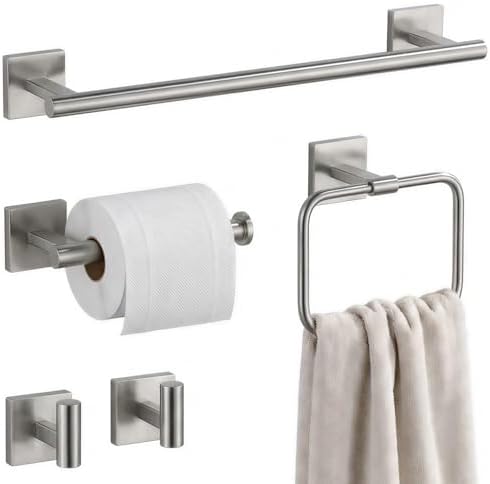 16 in 5-Piece Bathroom Hardware Set, Brushed Nickel