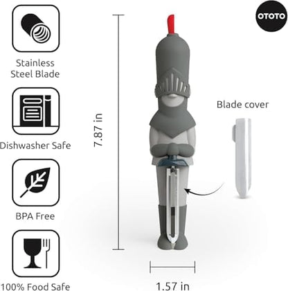 NEW OTOTO Sir Peels A-Lot Medieval Knight Vegetable Peeler - Swivel Vegetable Peelers for Potatoes, Fruits, Cute Gadgets, Gifts, Potato, Veggie, Fruit Peeler, Cute Kitchen Accessories