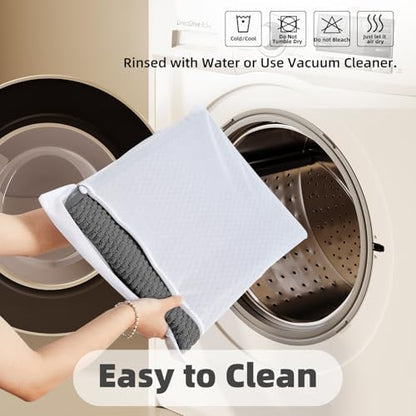 TYUU Large Bathroom Rugs Non Slip Washable Bath Rugs Super Absorbent Bathroom Rug Thin Quick Dry Low Pile Bath Mats, Dark Grey 36"x48"