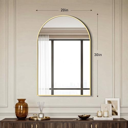 AMOISE Arched Bathroom Mirror for wall, 2 Pack 30"x20" Vanity Mirror, Gold