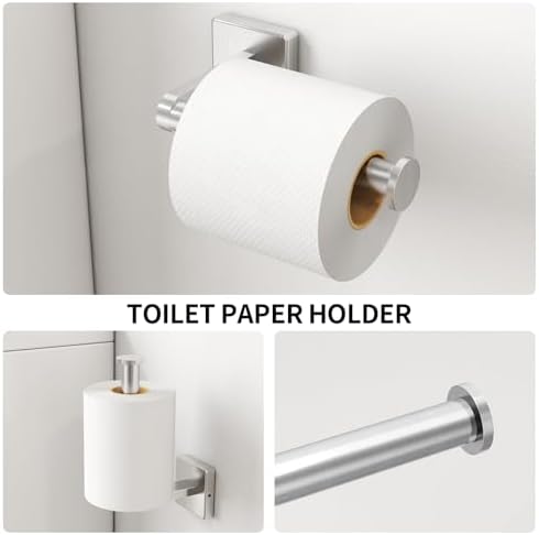 KLJKPA Brushed Nickel Bathroom Hardware Set, 24 inch Bathroom Towel Holder
