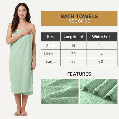 REDKISS Ultra Soft 6 Piece Towel Set, Premium Towels for Bathroom, Highly Absorbent, Quick Dry, Lightweight Bath Towels Set Collection, Includes 2 Bath Towels, 2 Hand Towels, 2 Washcloths, Green