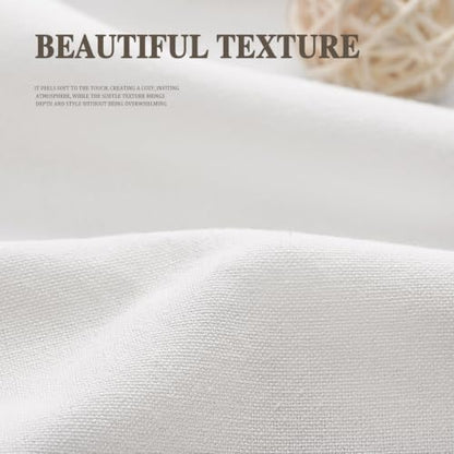 Farmhouse Shower Curtain Ruffle Linen White 48" W x 72" L