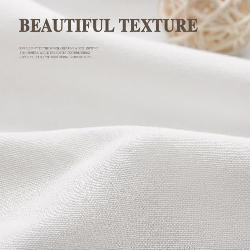 Farmhouse Shower Curtain Ruffle Linen White 60" W x 72" L