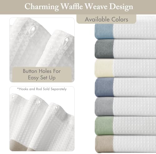 Madison Park Spa Waffle Weave Extra Wide Shower Curtain, 108 x 72, Taupe