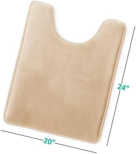 Clara Clark Bathroom Rugs, Velvet Memory Foam Bath Mat, Non-Slip, Machine Washable Bath Rugs - Dries Quickly, Ultra Soft Plush Bath Mats for Bathroom, 20 x 24, Cream