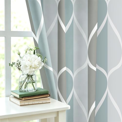 Gelbchu Grey Blend Geometric Shower Curtain for Bathroom, 72x72 Inch