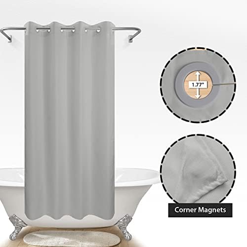 River Dream No Hook Stall Shower Curtain or Liner Microfiber Grey, 54x80