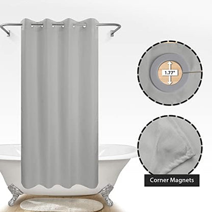 River Dream No Hook Stall Shower Curtain or Liner Microfiber Grey, 54x80