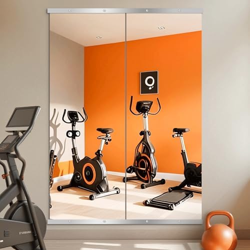 Home Gym Mirror for Wall, 70x24x2PCS Frameless Full Length Mirror, Silver