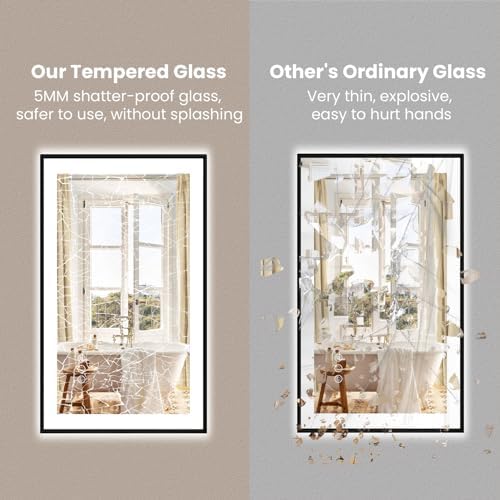 Amorho 88"x38" LED Bathroom Mirror, Frontlit&Backlit, Control Separately