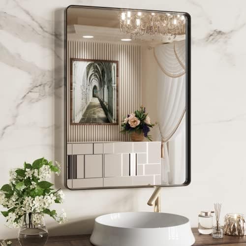 WEER Black Bathroom Vanity Mirror 22X30 Inch