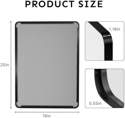 20"x16" Bathroom Vanity Mirror for Wall Aluminum Framed Farmhouse Rectangle
