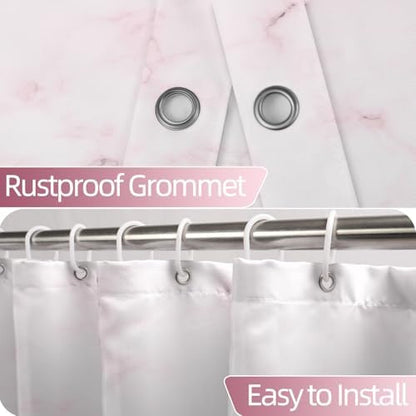 Pink Marble RV Stall Waterproof Shower Curtain 60x72 inches