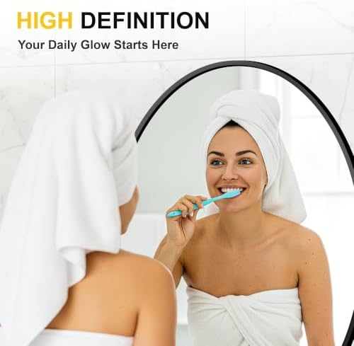 Black Oval Bathroom Mirror for Wall, 24"x32" Bathroom Vanity Mirror