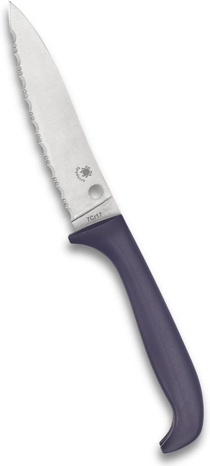 Spyderco Counter Puppy Fixed Blade with 3.48" 7Cr17 Stainless Steel Blade and Plastic Purple Handle - EDC Knife for Men & Women, Perfect for Hunting, Tactical, Camping, Survival - SpyderEdge - K20SPR