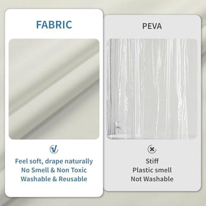1 Pack Water-Repellent Fabric Shower Curtain Liner, 72x78 Cream