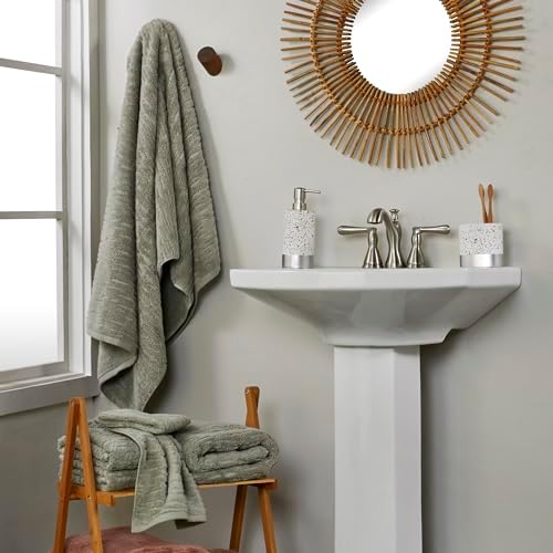 SKL Home CloudSoft Washcloth Set, 4-Piece, 100% Cotton Luxury, Sage