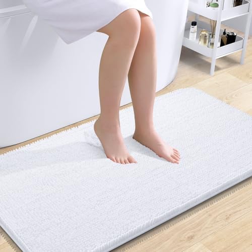 OLANLY Bathroom Runner Rugs 44x24, Extra Soft Absorbent Chenille Bath Rugs
