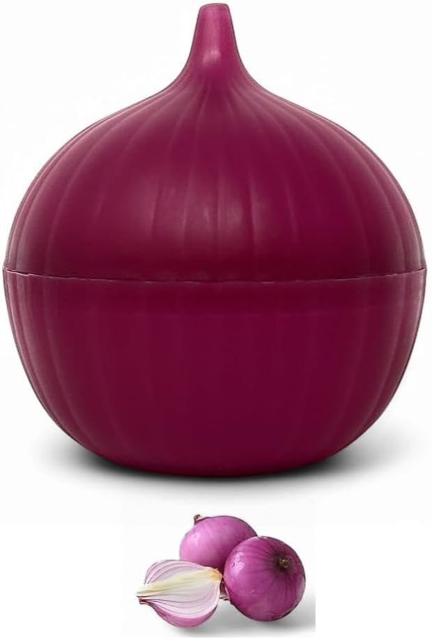 Vegetable and Fruit Saver, Keep Fresh Longer, Reusable Storage Keeper, Vegetable and Fruit Storage Containers in Fridge, BPA Free (Onion)