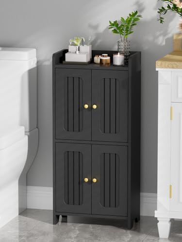BEWISHOME Small Floor Cabinet,Toilet Paper Storage,Bathroom Storage Cabinet