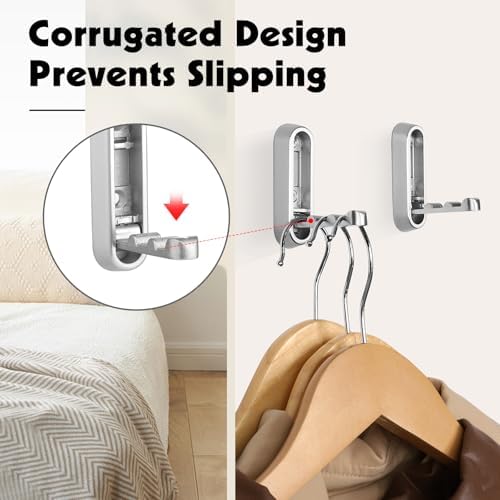 Folding Wall Hooks, 2 Pack, Silver, Zinc Alloy, Heavy Duty Coat Hooks
