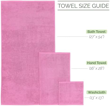 Elegant Comfort 100% Turkish Cotton Corduroy Ribbed Luxury Bath Towels 6-Piece Set, Premium Feel - Quick Dry, Highly Absorbent, Contains 2 Bath Towels, 2 Hand Towels, and 2 Washcloths, Light Pink