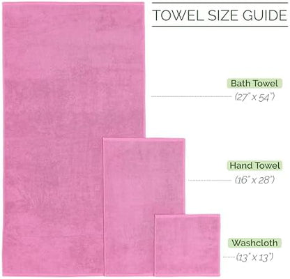 Elegant Comfort 100% Turkish Cotton Corduroy Ribbed Luxury Bath Towels 6-Piece Set, Premium Feel - Quick Dry, Highly Absorbent, Contains 2 Bath Towels, 2 Hand Towels, and 2 Washcloths, Light Pink