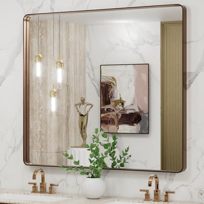 LOAAO 40"X36" Bronze Bathroom Mirrors for Vanity