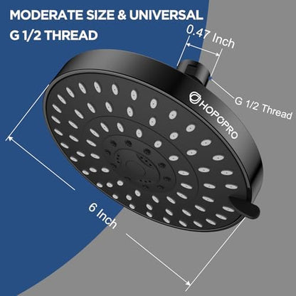High Pressure Shower Head, HOPOPRO 5-Mode Fixed Showerhead, NBC Recommended