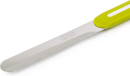 Arcos Paring Knife Set of 3 Pieces 4 Inch Stainless Steel. Colorful Kitchen Knives for Peeling Fruits and Vegetables. Ergonomic Polypropylene Handle. Serie B-Line. Color Orange, Red and Green.