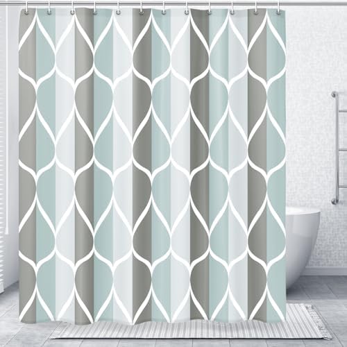 Gelbchu Grey Blend Geometric Shower Curtain for Bathroom, 60x72 Inch