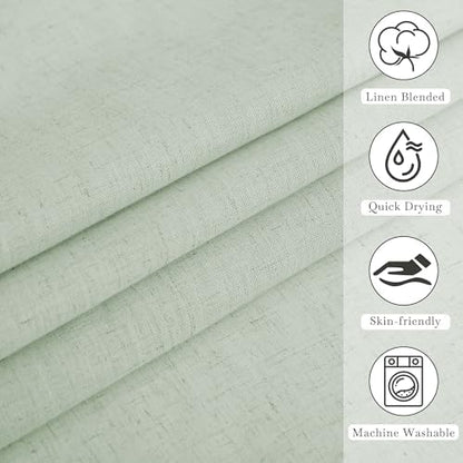 KGORGE Linen Blend Semi-Sheer Shower Curtains Lightweight for Bathroom