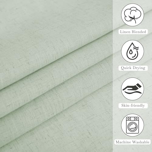 KGORGE Linen Blend Semi-Sheer Shower Curtains Lightweight for Bathroom