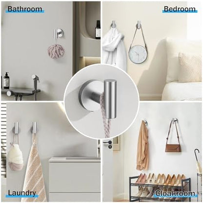 5 Pieces Brushed Nickel Bathroom Hardware Accessories Set SUS304 Stainless Steel Towel Bar Holder Set, 23.6Inch Towel Racks for Bathroom, Robe Towel Hooks, Toilet Paper Holder Wall Mounted