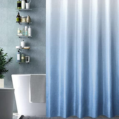 Gibelle Extra Long Blue Ombre Fabric Shower Curtain, 72 x 84