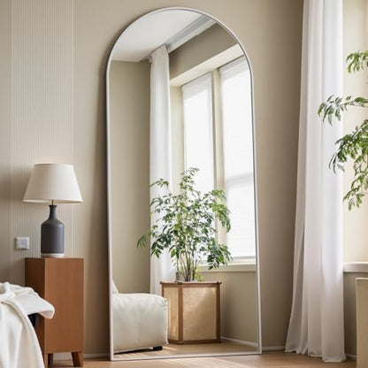 Dewfig Arched Full Length Mirror, 57"X20" Large Full Body Mirror, White
