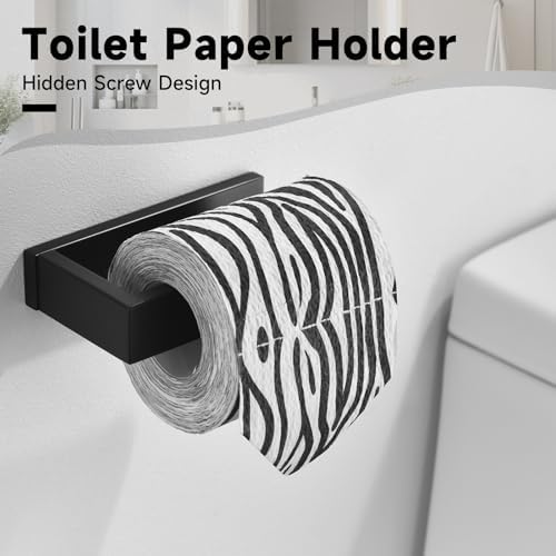 Black Towel Bar Set, 5-Pieces Bathroom Hardware Set,23.6 Inch Towel Rack Set Stainless Steel Towel Holder Set Wall-Mounted Bathroom Accessories