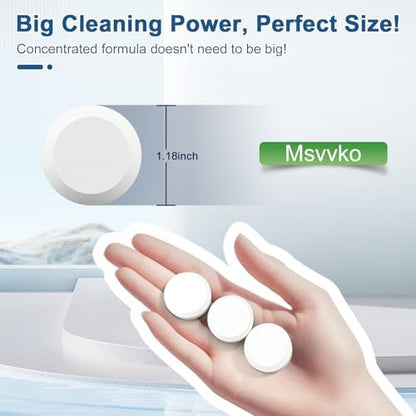 Msvvko Toilet Bowl Cleaner Tablets - 30 Pack Automatic Cleaners with Bleach, Slow-Releasing Toilet Tank Cleaners for Deodorizing & Descaling, Household Toilet Cleaners against Tough Stains