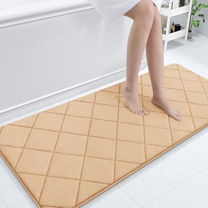 OLANLY Memory Foam Bath Mat 70x24, Ultra Soft and Absorbent Bathroom Rugs