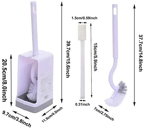 Marbarsse Bathroom Toilet Bowl Brush and Holder, Curved Design Toilet Brush for Deep Cleaning Under Rim, Best Toilet Brush Set, Easy Handy CompactToilet BowlCleaner Brush for Bathroom, 1 Pack