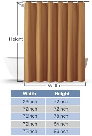 OWENIE Gold Shower Curtain or Bathroom 72x72 Inch, 3D Embossed Textured Waffle Fabric Shower Curtains, Soft Hotel Farmhouse Style, Water Repellent, Machine Washable, Gold, 72" W x 72" L