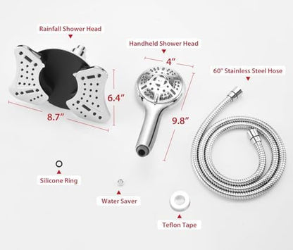 GRICH Shower Head with Handheld Spray - Dual High Pressure Showerhead