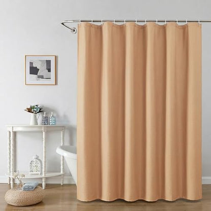 OWENIE Coral Shower Curtain for Bathroom 72x72 Inch, 3D Embossed Textured Waffle Fabric Shower Curtains, Soft Hotel Farmhouse Style, Water Repellent, Machine Washable, Coral, 72" W x 72" L