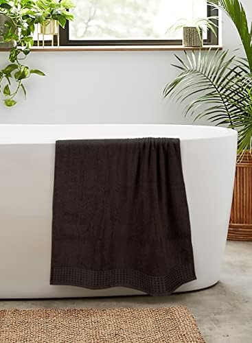 GLAMBURG 100% Cotton 2 Pack Oversized Bath Towel Set 28x55 Inches, Ultra Soft Highly Absorbant Compact Quickdry & Lightweight Large Bath Towels, Ideal for Gym Travel Camp Pool - Chocolate Brown