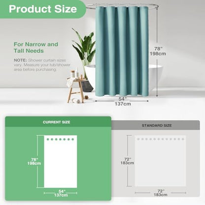 Dynamene Stall Waffle Shower Curtain 256 GSM Heavy 54"x78" Teal/Turquoise
