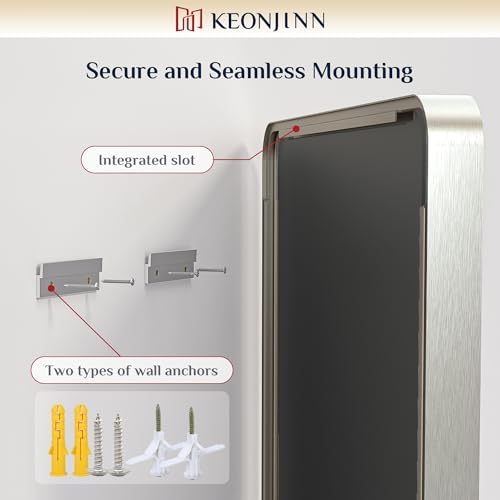 Keonjinn 30 x 36 Inch Brushed Nickel Bathroom Mirrors for Over Sink